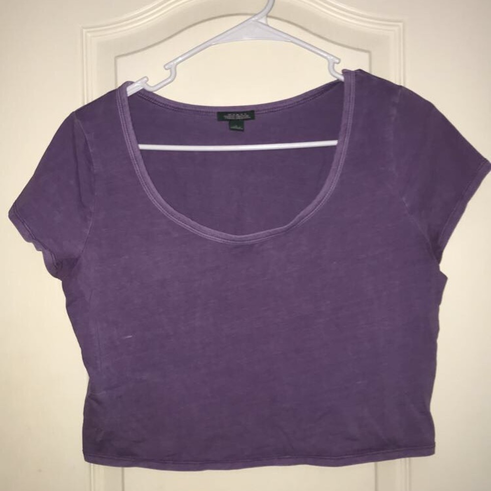 Wild Fable Lavender Scoop Neck Fitted Crop Top